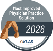 badge for the KLAS most improved physician practice solution 2026